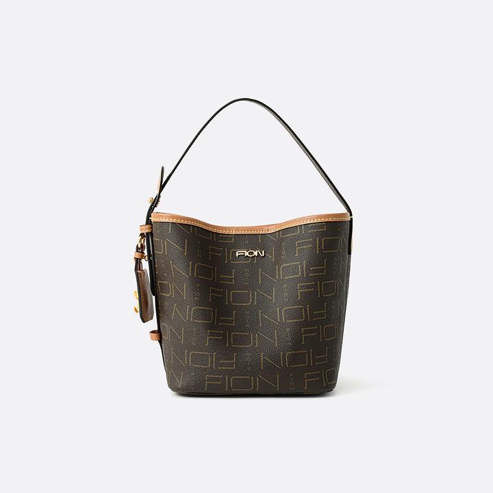 FION/菲安妮奥莱喵喵熊水桶包女士手提单肩斜跨水桶包FAAFJGC193