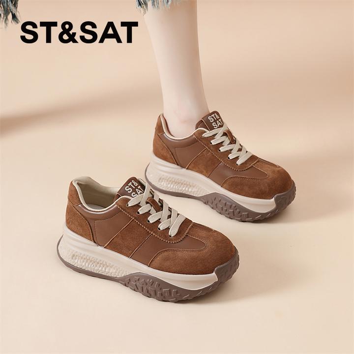 星期六厚底德训老爹鞋2025新款秋季阿甘鞋女士休闲百搭增高运动鞋