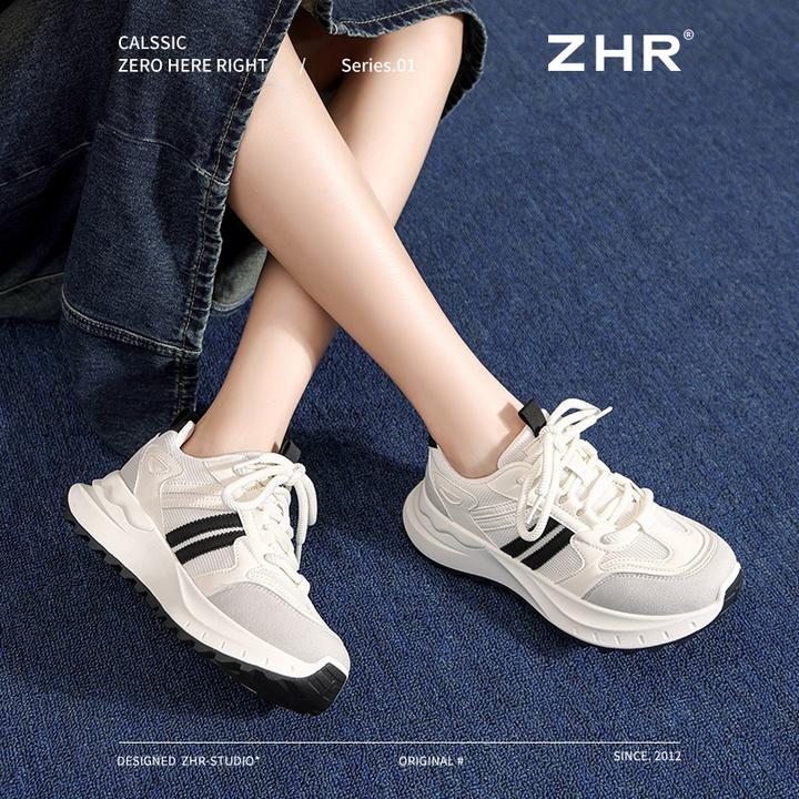 ZHR/则则厚底阿甘鞋女2025春秋季新款软底德训鞋百搭轻便休闲女鞋