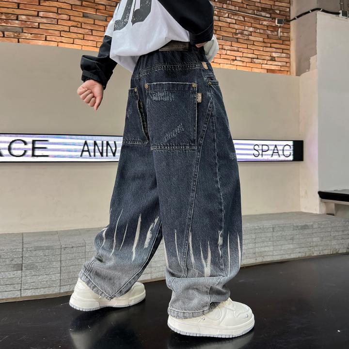 童装男童秋装裤子春秋款2025新款牛仔裤中大童长裤男孩儿童秋季潮