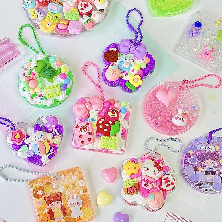 梦幻流沙咕卡套装奶油胶异形流沙咕咔砖挂件古卡砖块钥匙扣diy