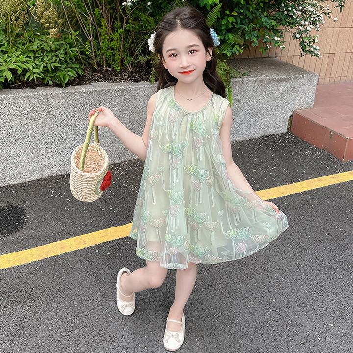 女童连衣裙夏款儿童女宝夏季甜美公主裙洋气宽松薄款网纱裙