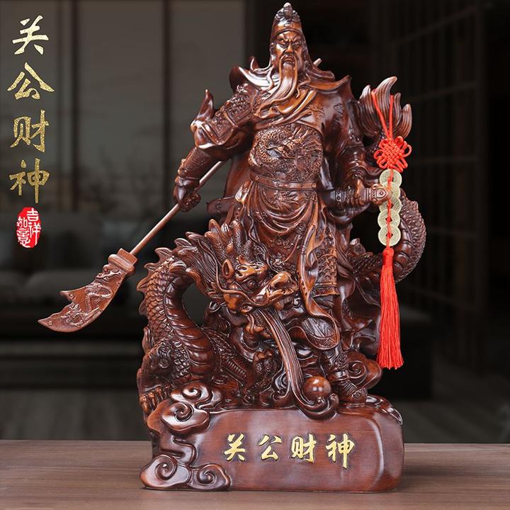 武财神关公摆件关羽关二爷神像办公室家用武财神家居店铺开业礼品