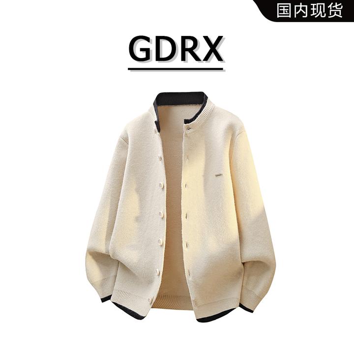 GDRX美式休闲开衫毛衣男秋季慵懒纽扣设计宽松外套痞帅轻奢男装