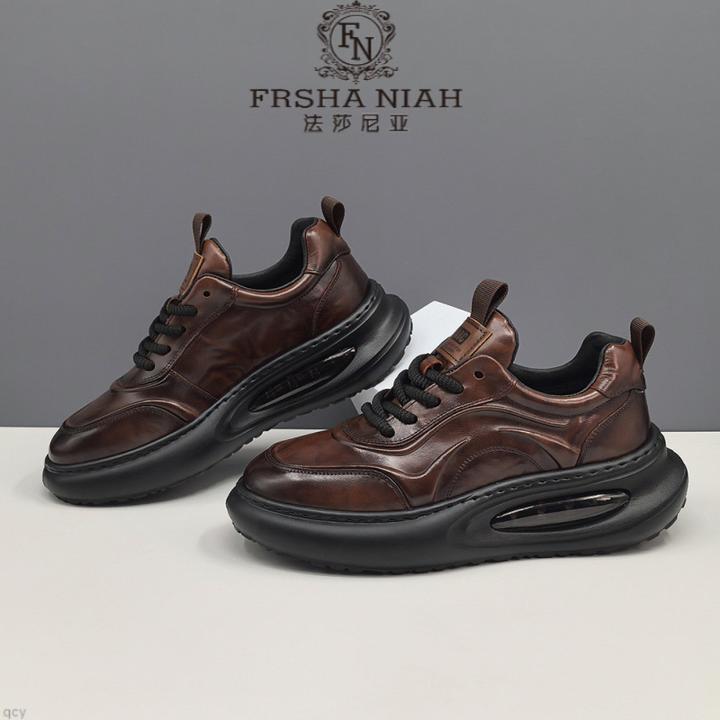 法莎尼亚户外舒适老爹鞋男士秋季款厚底增高潮鞋时尚百搭潮流鞋子