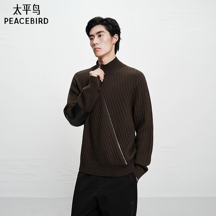 【商场同款】太平鸟男装 休闲毛衫舒适合体羊毛混纺毛衣B1EBF4C05