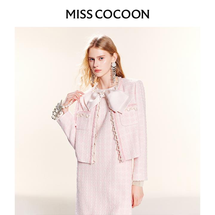 MISSCOCOON可可尼粉色小香风外套春春2025新款短款洋气装
