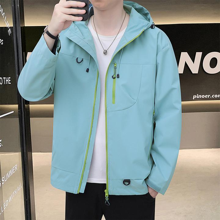 稻草人情侣款冲锋衣春秋季男士休闲夹克薄款百搭时尚外套防水风衣