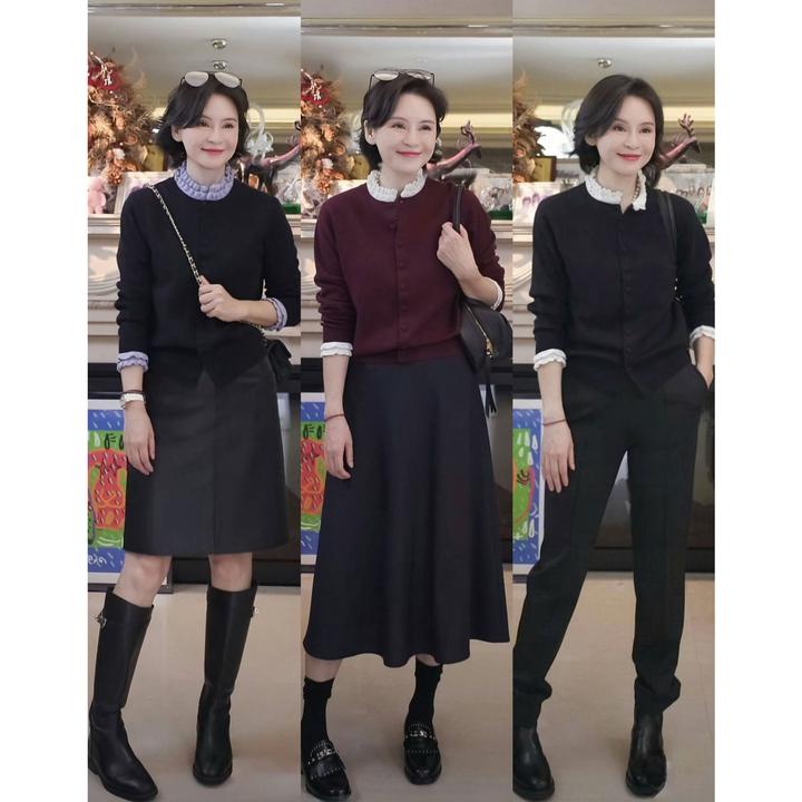 我是摩羯 千金玛奇朵 60支及细美丽诺羊毛花边领秋16G长袖针织衫