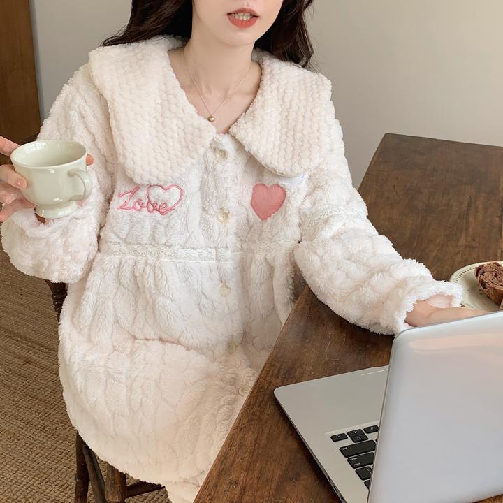 珊瑚绒睡衣女冬季加绒加厚2025新款套装秋冬保暖宽松可外穿家居服