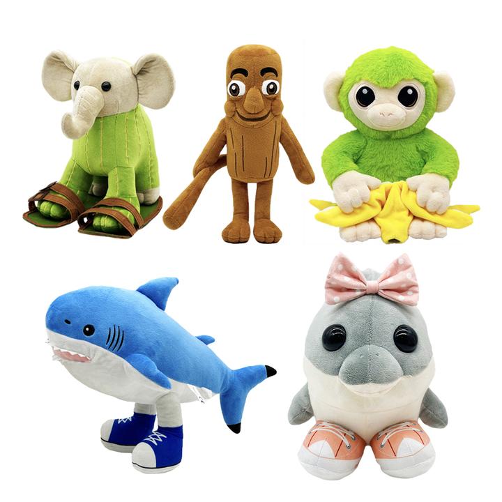 抽象国外山海经AI脑洞动物鲨鱼抱枕公仔毛绒玩偶创意玩具搞怪礼物