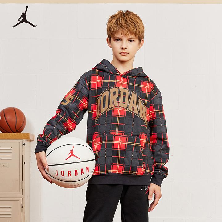 【官方旗舰】AIR JORDAN儿童童装冬季套头连帽加绒卫衣B920