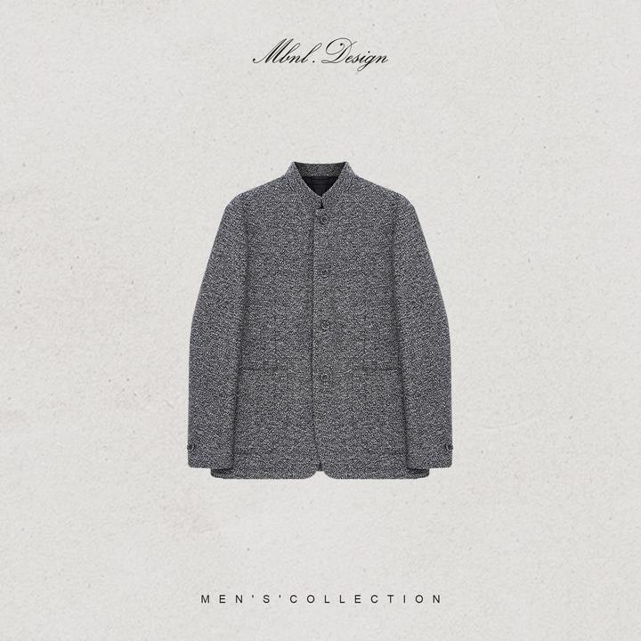 MBNL-F「中式韵味」秦磊男装90白鹅绒羊毛定织立领夹克LL-WYR7029