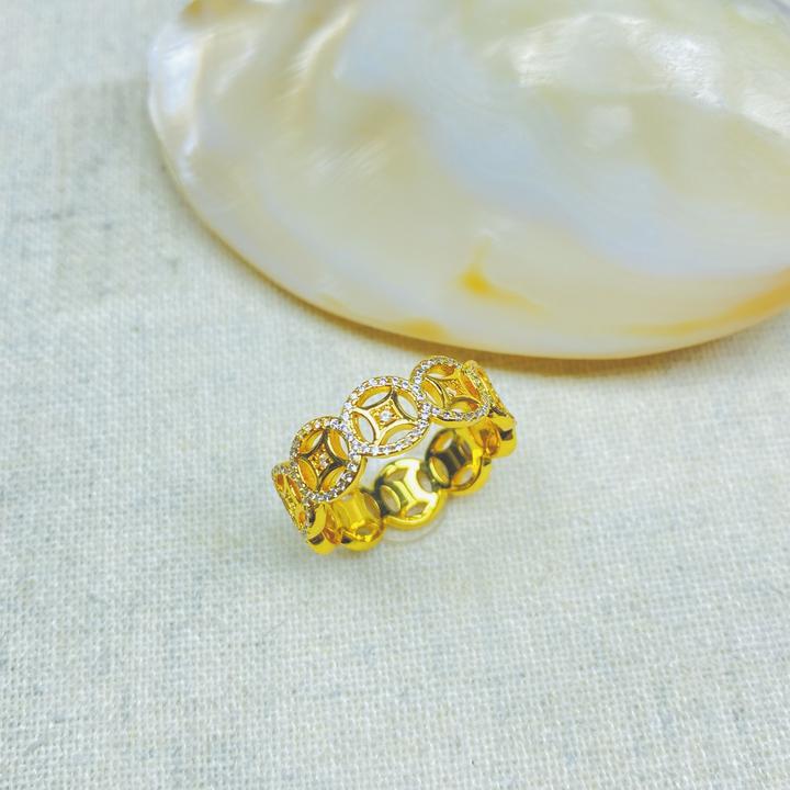 戒指 爆款K0257黄色铜钱闭口戒指多样性发货47304