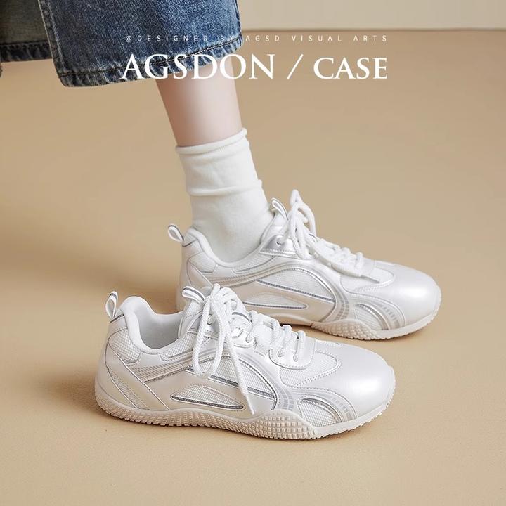 【奥古狮登】德训鞋女百搭芭蕾板鞋透气小白鞋W143133