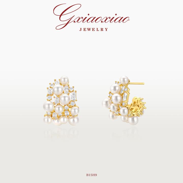 G XIAOXIAO耳饰 【珠华梦】时尚气质百搭复古耳环 B15H9新年礼物