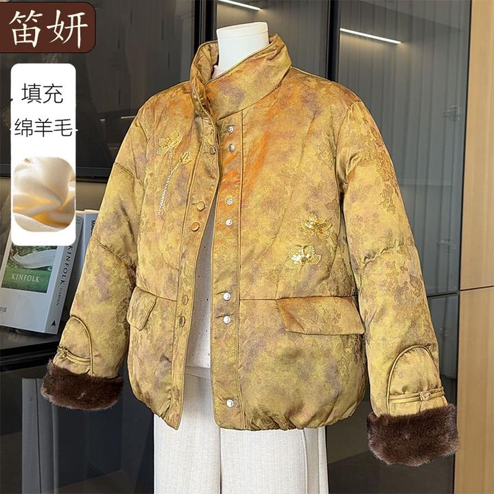 国风妈妈冬装棉服外套2025新款中老年女装新中式棉衣高贵短款棉袄