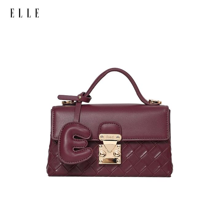 ELLE25新款【绯缡澄盒】专柜时尚编织款单肩手拎盒子包高定46749