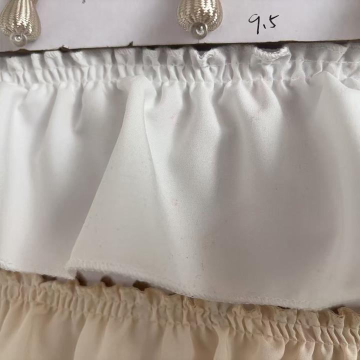 涤棉网红印花窗帘立边法式窗帘辅料含棉荷叶边配花布荷叶边