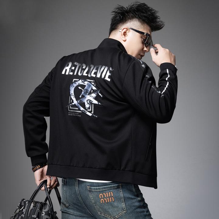 潮流高端立领夹克男士休闲潮牌外套2025秋冬季痞帅百搭男装茄克