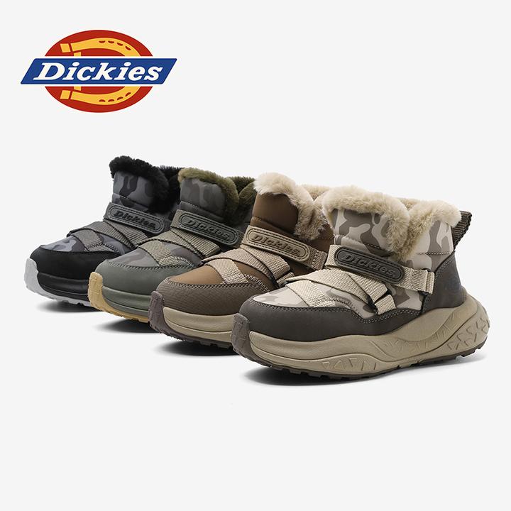 Dickies童鞋冬季休闲户外加绒保暖雪地靴厚底防滑中大童高帮靴子