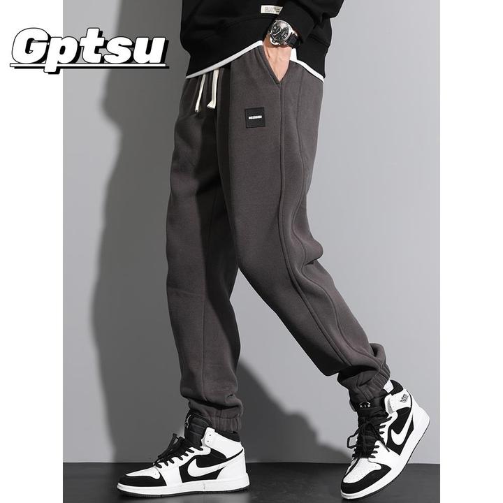 GPTSu卫裤男士春秋新款运动裤宽松百搭束脚休闲长裤子冬季加绒厚