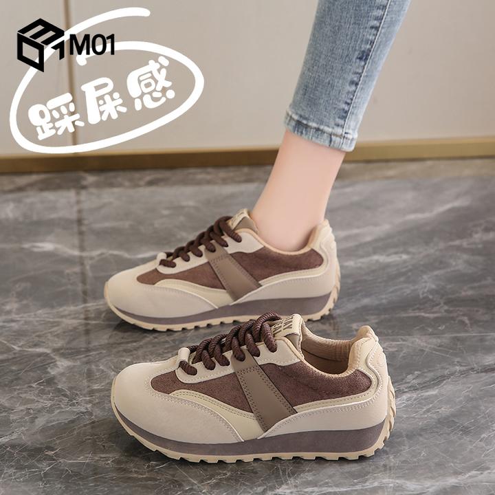M01踩屎感运动鞋女春秋新款防滑软底百搭阿甘鞋轻便不磨脚旅游鞋