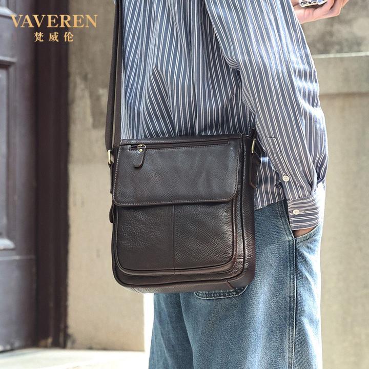 真皮男肩包2025新第一层牛皮背包大容量爸爸包商务通勤斜挎包休闲
