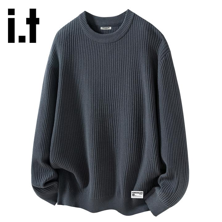 it:CHOCOOLATE2025秋冬新款圆领针织打底毛衣男士宽松百搭保暖衫