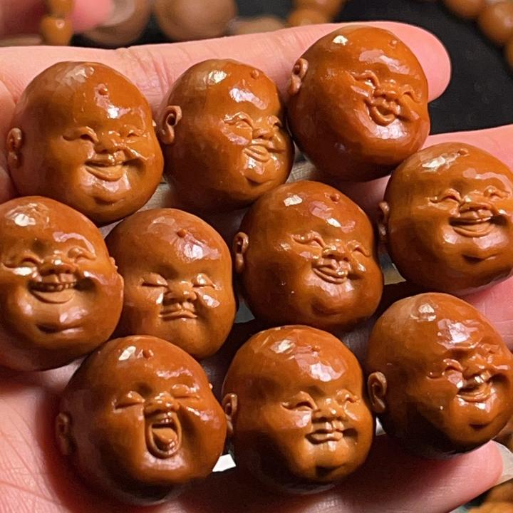 橄榄核雕刻老铁核百态2.2大尺寸手串