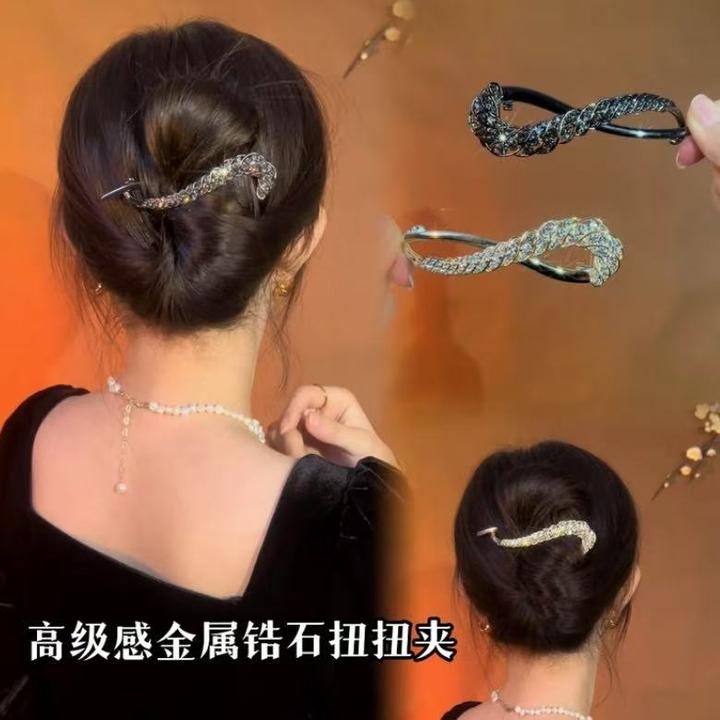 高级感金属气质抓夹轻奢简约扭扭夹8字形盘发器头饰