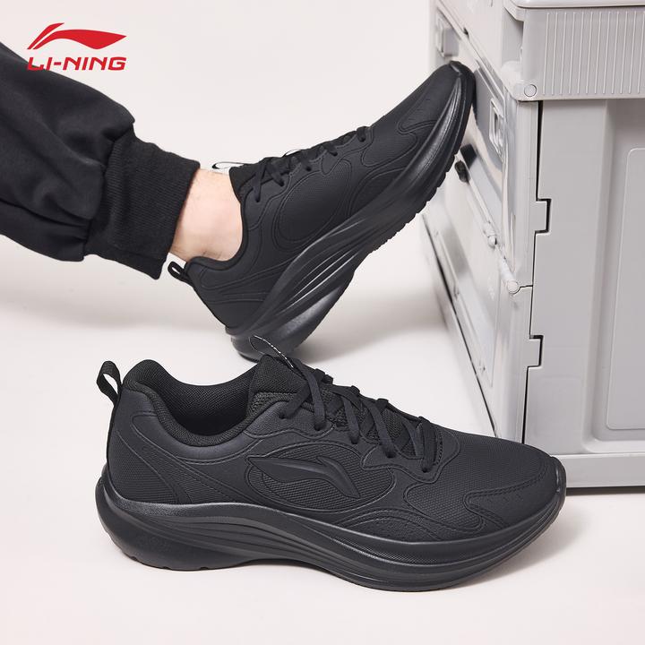 李宁轻风v2运动鞋男鞋秋季新款黑色透气舒适软弹经典防滑休闲跑鞋