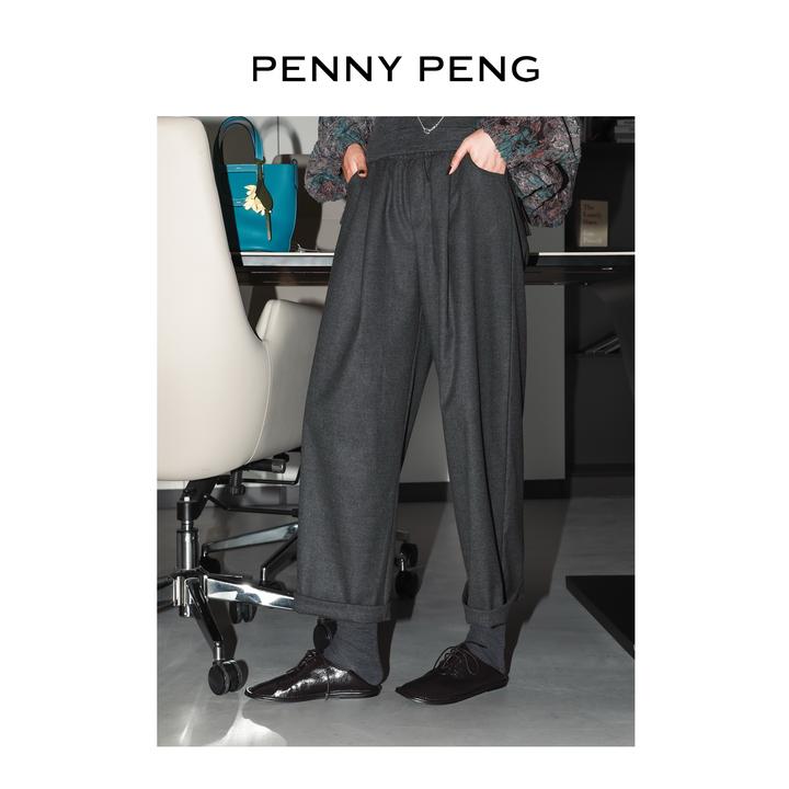 PENNYPENG华尔街日报 老钱风休闲时尚直筒宽松修胯显瘦西装休闲裤