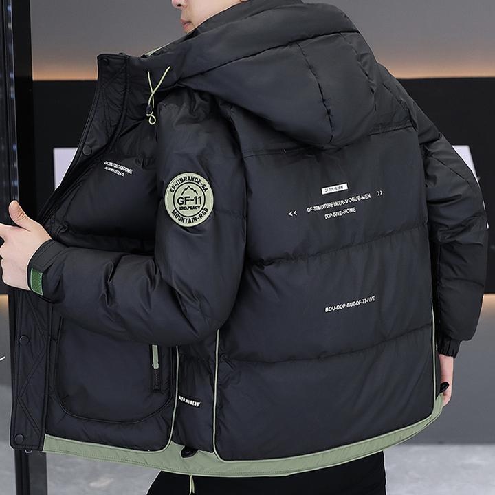 顿奇摩费涅高端时尚男士冬季白鸭绒外套羽绒服男款拼色工装上衣潮