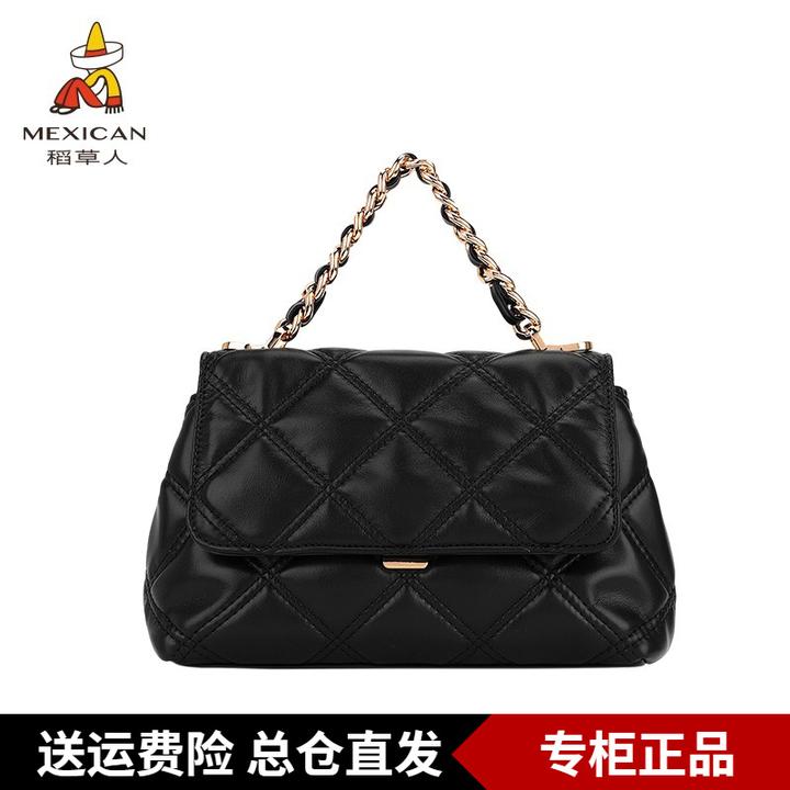 稻草人包包女2025新款高级感时尚手提包小众设计小方包通勤斜挎包