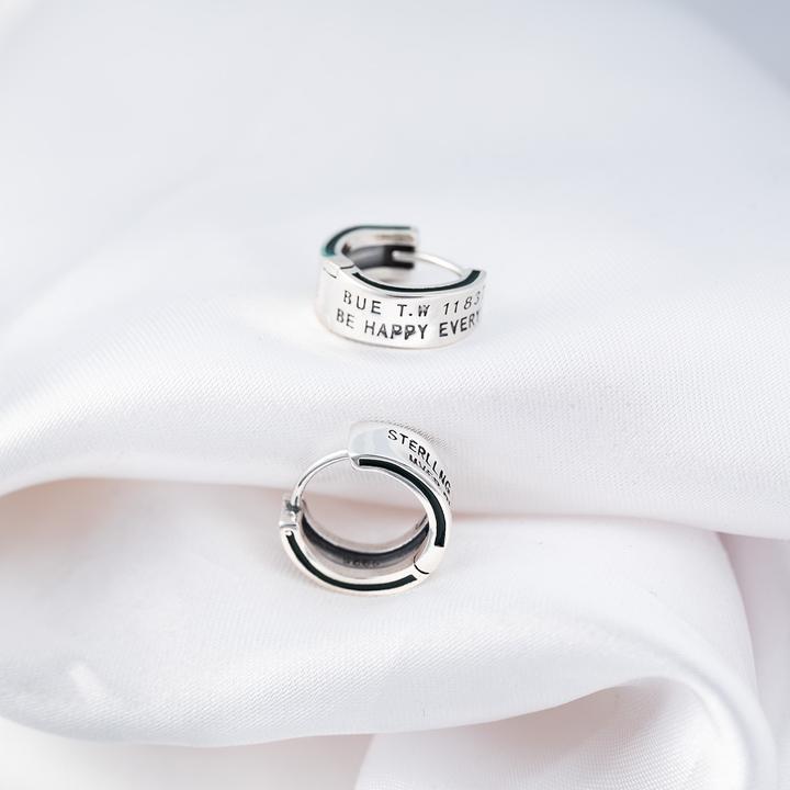 925银耳饰 小众耳环几何型款式欧美风ins耳圈耳饰韩版流简约