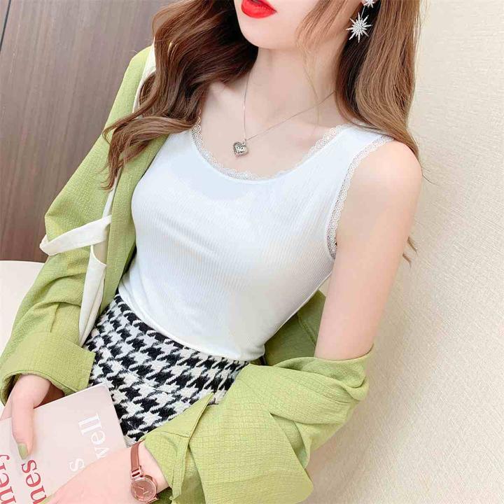 80-200斤大码蕾丝吊带背心女内搭遮肉显瘦通勤外穿胖mm打底上衣女