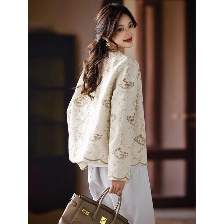 时尚盘花刺绣外套女早秋2025年新款文艺新中式上衣气质大码女装潮