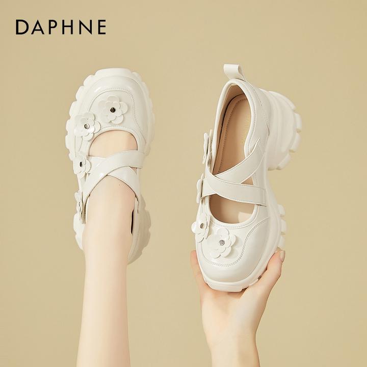 达芙妮厚底玛丽珍鞋女2025新款春秋季圆头软底单鞋百搭增高休闲鞋