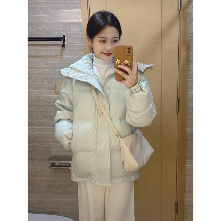 爆款可拆卸帽羽绒棉服女小个子设计感时尚宽松保暖冬加厚棉衣外套