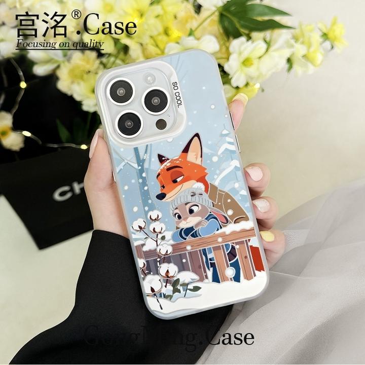 雪地尼克朱迪看花彩银壳适用于iPhone苹果17手机壳华为oppo小米手