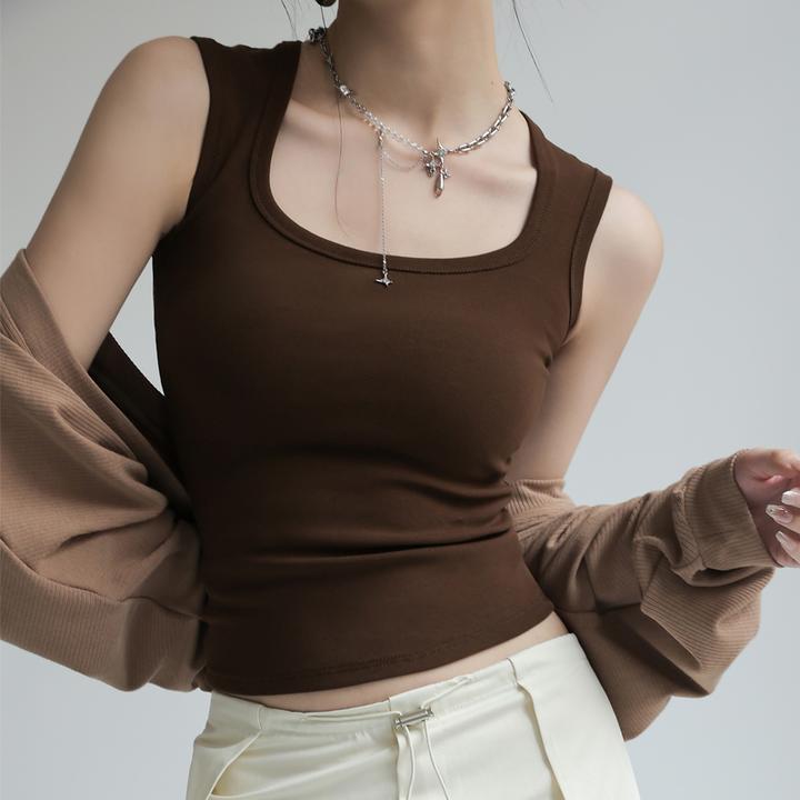 白色小背心西装内搭打底无袖吊带女夏外穿ins潮露脐辣妹短款上衣