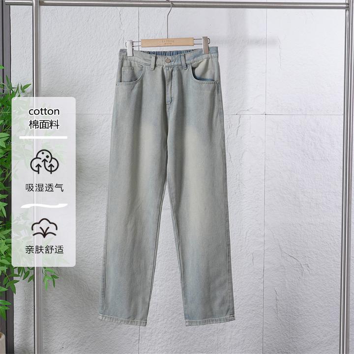 【退货补运费】夏季男士美式复古休闲牛仔裤男款宽松直筒长裤ZJ150/