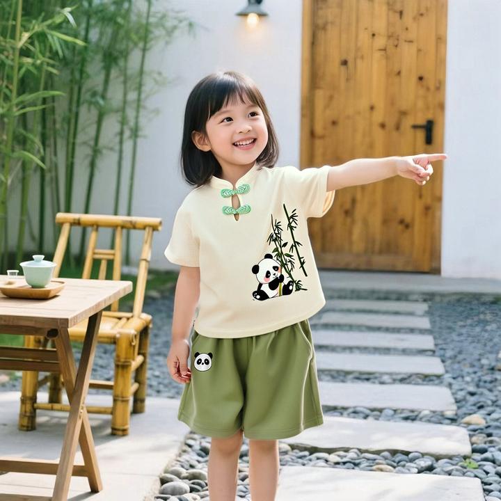 男女童夏装国风套装2025新款儿童装女大童夏季新中式两件套唐装