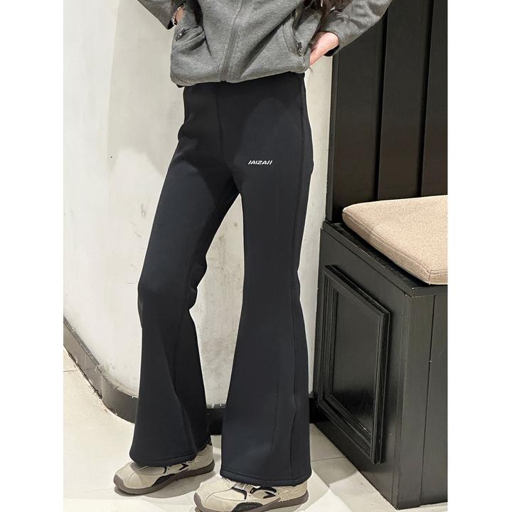 K29911韩系女童瑜伽裤2025新款秋冬加绒加厚儿童修身裤大童喇叭裤