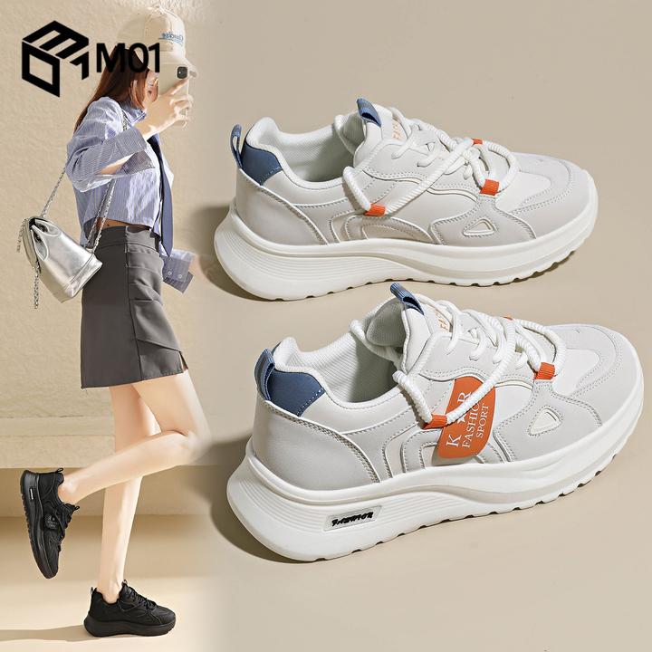 M01明星同款女鞋运动鞋女2025新款秋季超轻软底防滑小白跑鞋34码