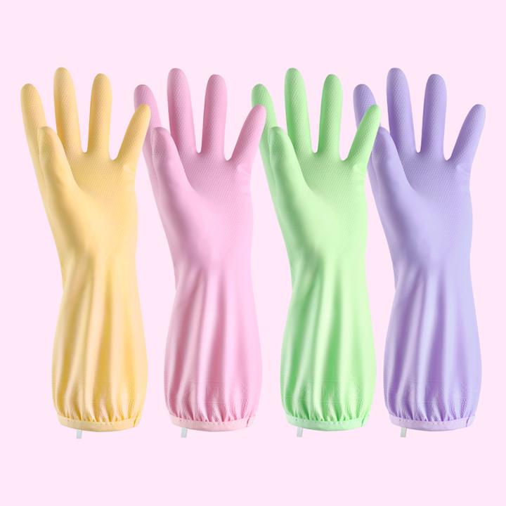 X 【到手4双款式颜色随机】防滑耐磨多功能家用手套-L