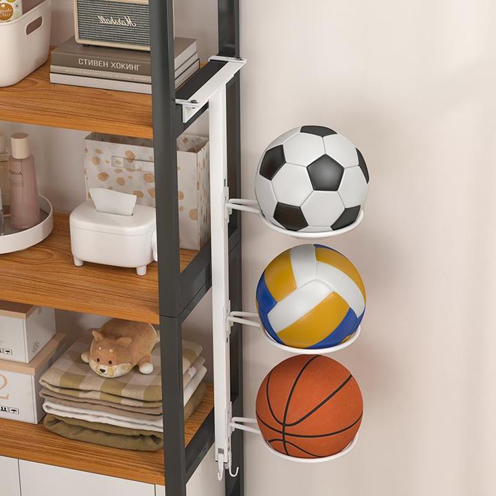 球架室内免打孔挂门窗户篮球收纳架家用足球放置筐壁挂栏杆置物架