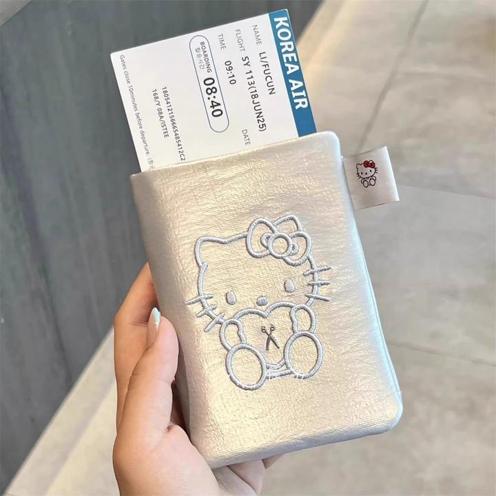 可爱kt猫护照夹出国旅行机票多卡位身份证件收纳包多功能便携卡包