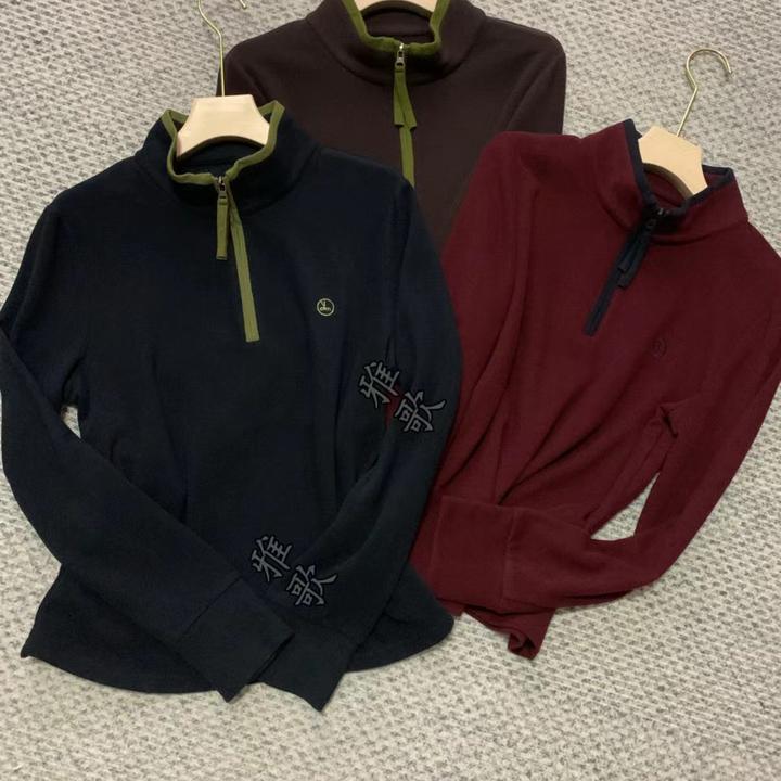 25259#爆款时尚百搭拼色半拉链显瘦休闲暖绒衫